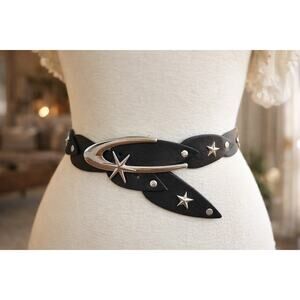 Star Stud Link Belt ⭐ Galaxy Buckle 1.5" Wide Western Y2K L/XL
